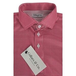 NWT‎ Collars and Co Dress Collar Polo Small Red White